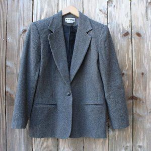 Vintage Joan Leslie Soft Grey Wool Blend Blazer
